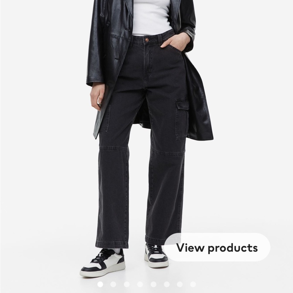 H&M 90s baggy high cargo jeans!!